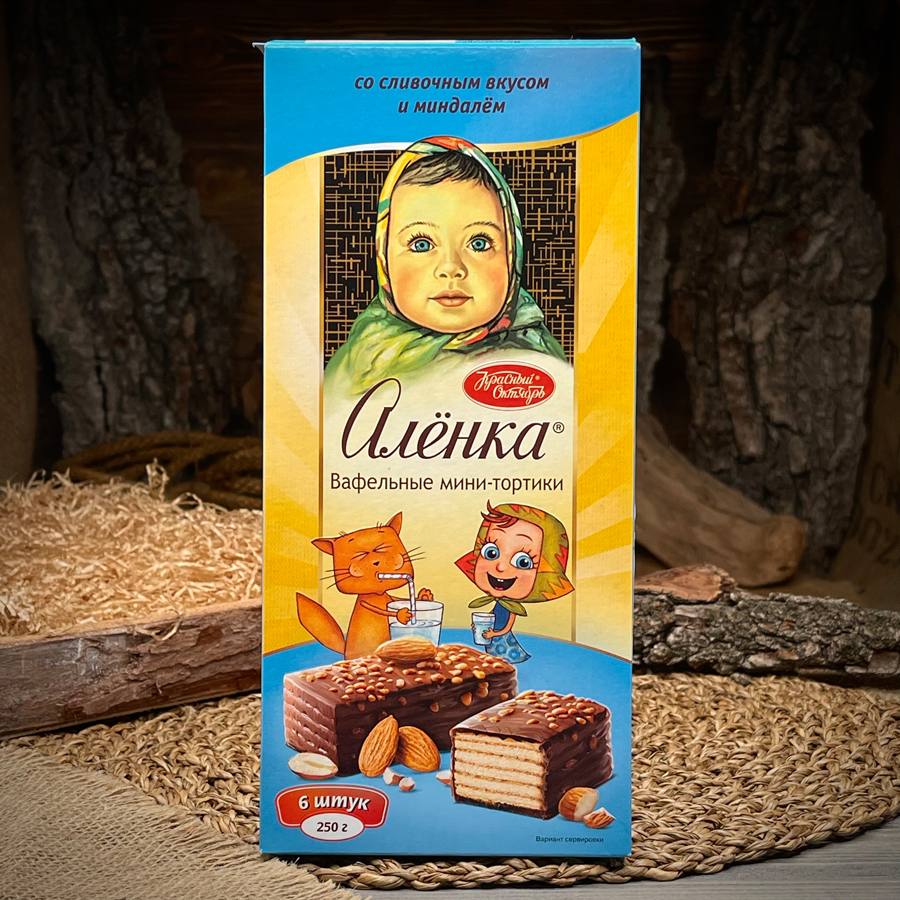 Вафельный торт со сливочным вкусом и миндалем "Алёнка" — фото 1