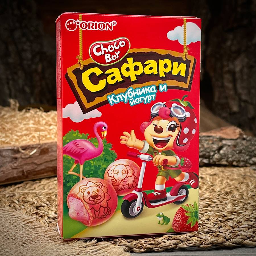 Печенье с клубнично-йогуртовой начинкой "Сафари" — фото 1