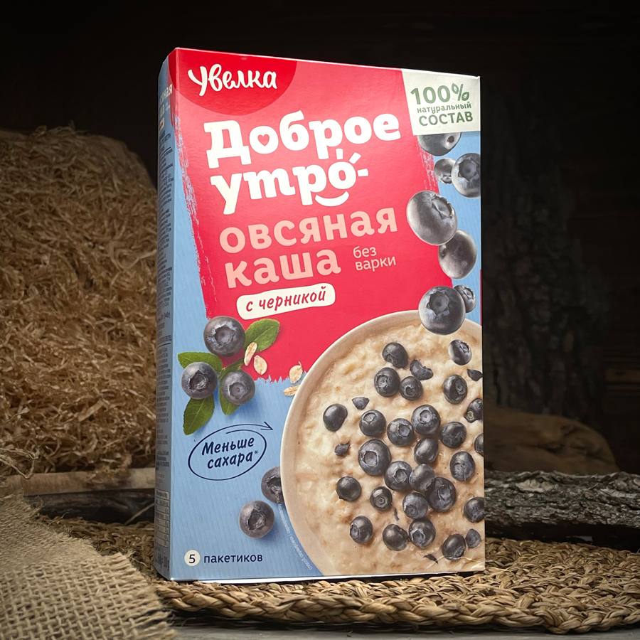 Овсяная каша с черникой "Увелка" — фото 1