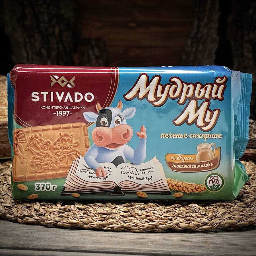 Печенье сахарное с вкусом сгущенного молока Мудрый Му — фото 1