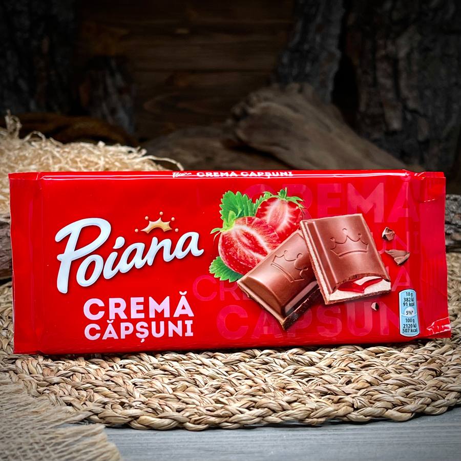 Шоколад с клубничной начинкой "Poiana" — фото 1