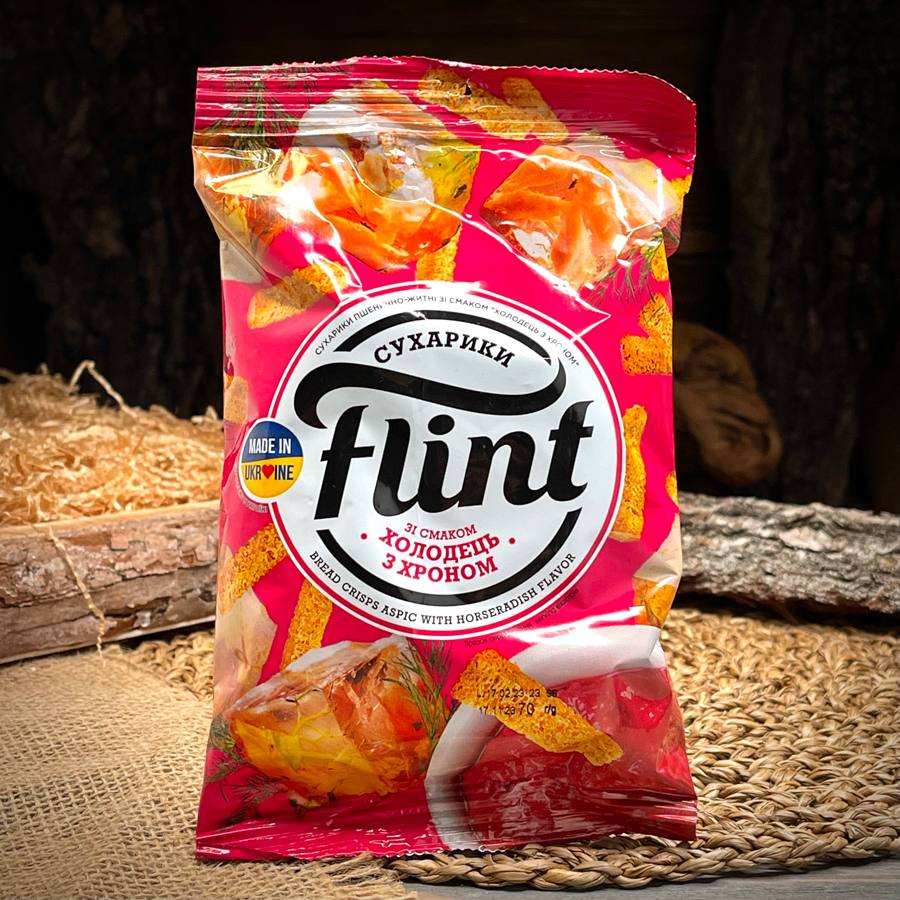 Сухарики со вкусом холодца с хреном "Flint" — фото 1