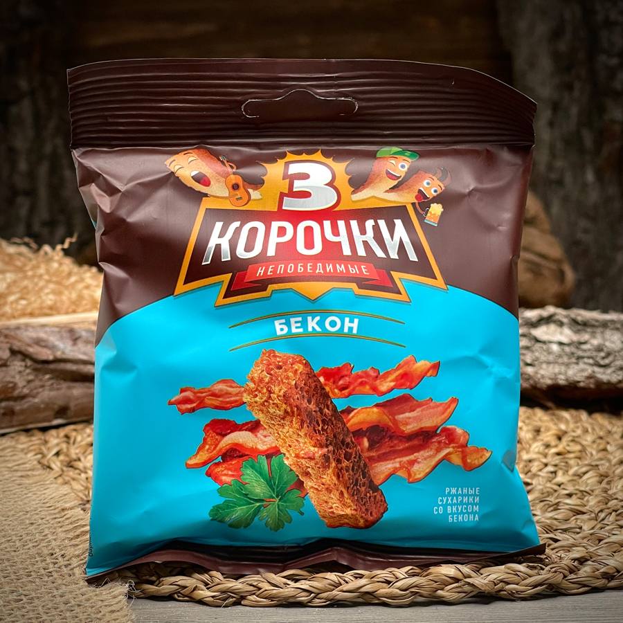 Сухарики со вкусом бекона "3 корочки" — фото 1