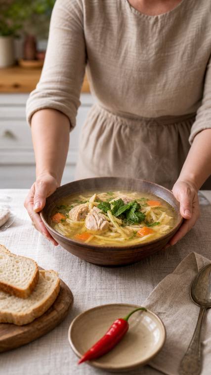 Zeamă — zuppa moldava di pollo