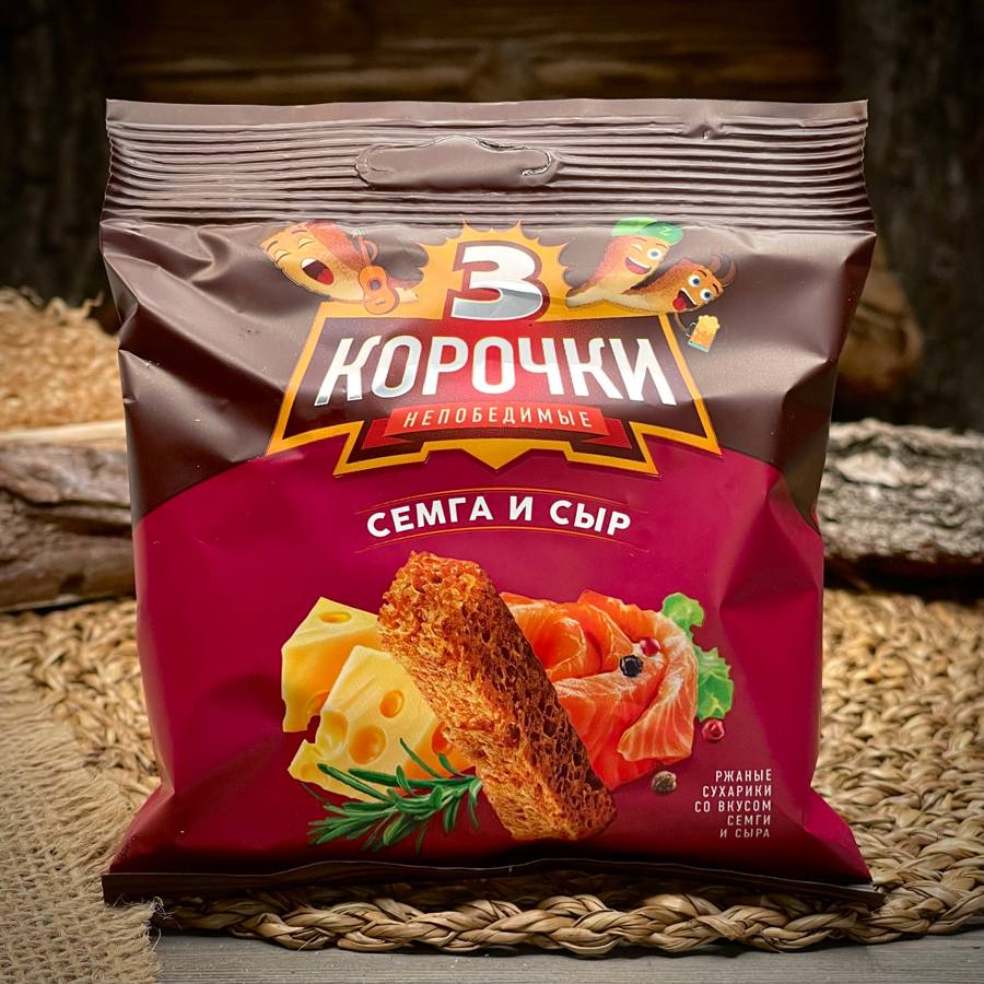 Сухарики со вкусом сёмги и сыра "3 корочки" — фото 1