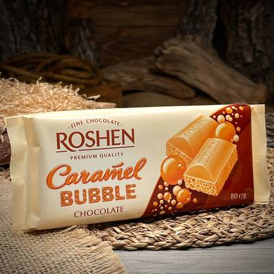 Пористый шоколад с карамелью "Roshen"