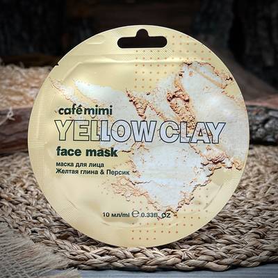 Maschera viso all'argilla gialla e pesca "Cafe Mimi"