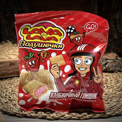 Подушечки хрустящие с клубничной начинкой