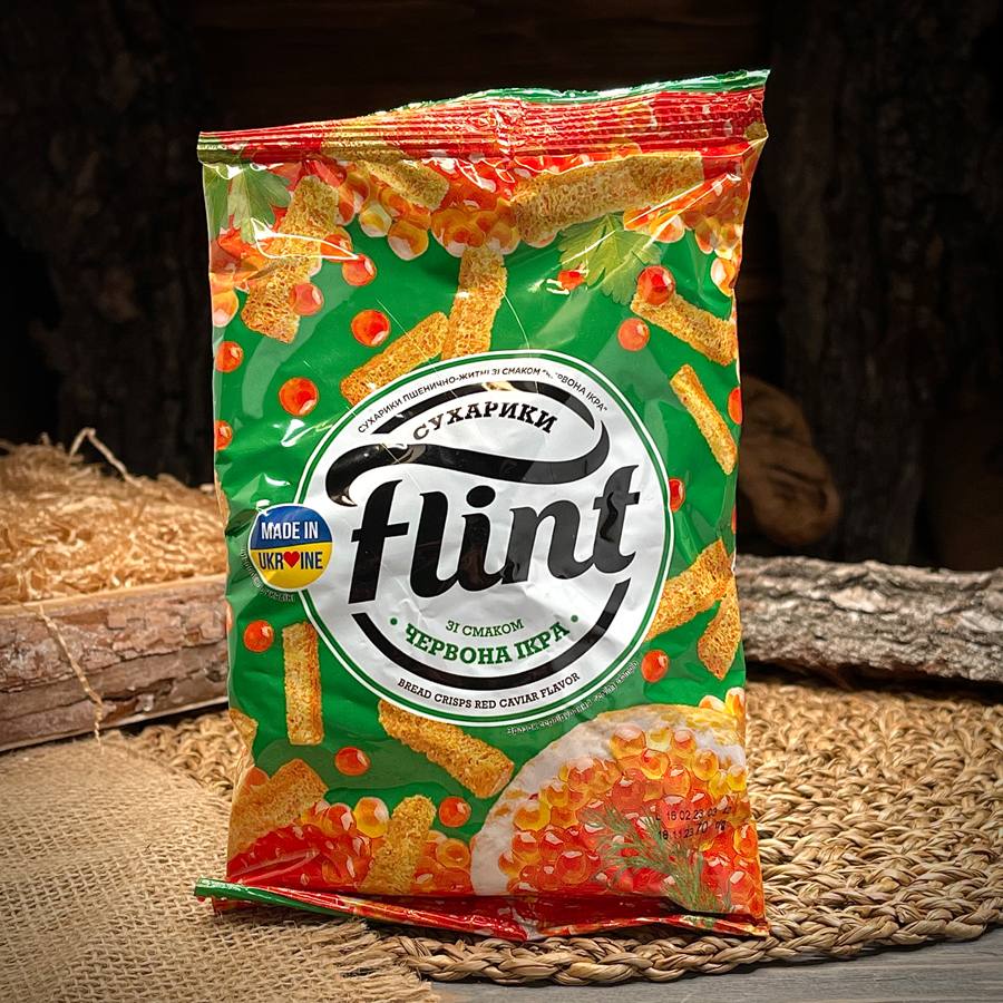 Сухарики со вкусом красной икры "Flint" — фото 1