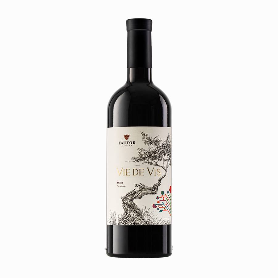 Вино красное сухое Vie de Vis Merlot, Fautor 0,75 л — фото 1