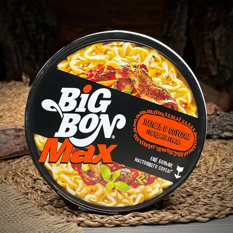 Лапша с соусом "Говядина гриль "Big Bon" — фото 1
