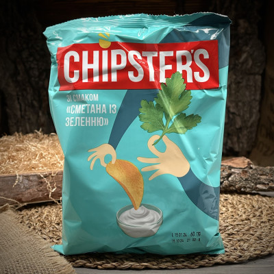 Чипсы Chipsters Сметана и зелень